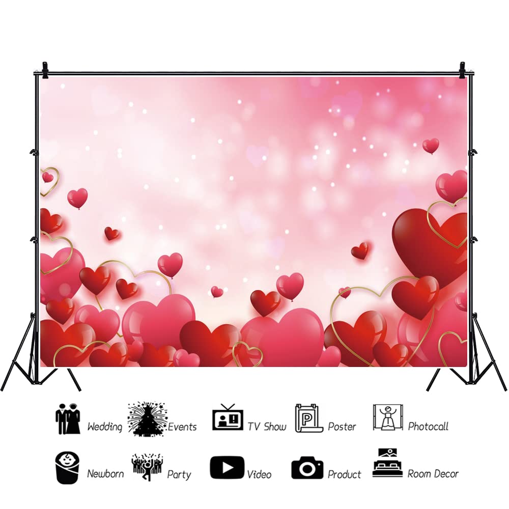 Amazon.co.jp: Qinunipoto 背景布 ハート柄の背景 バレンタイン 誕生日